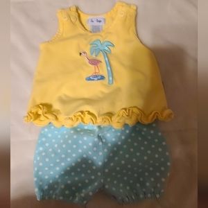Infant Girls Tanktop & Shorts by Le Top, size 3 months